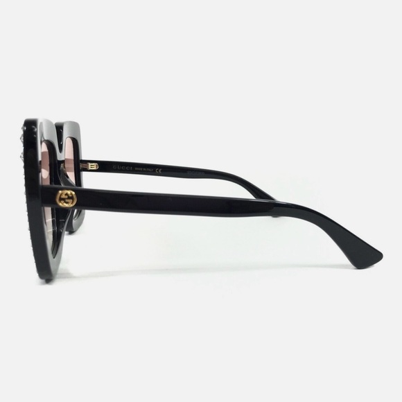 Gucci Black Crystal Retro Oversized Sunglasses Brand New Never Worn - Picture 7 of 16